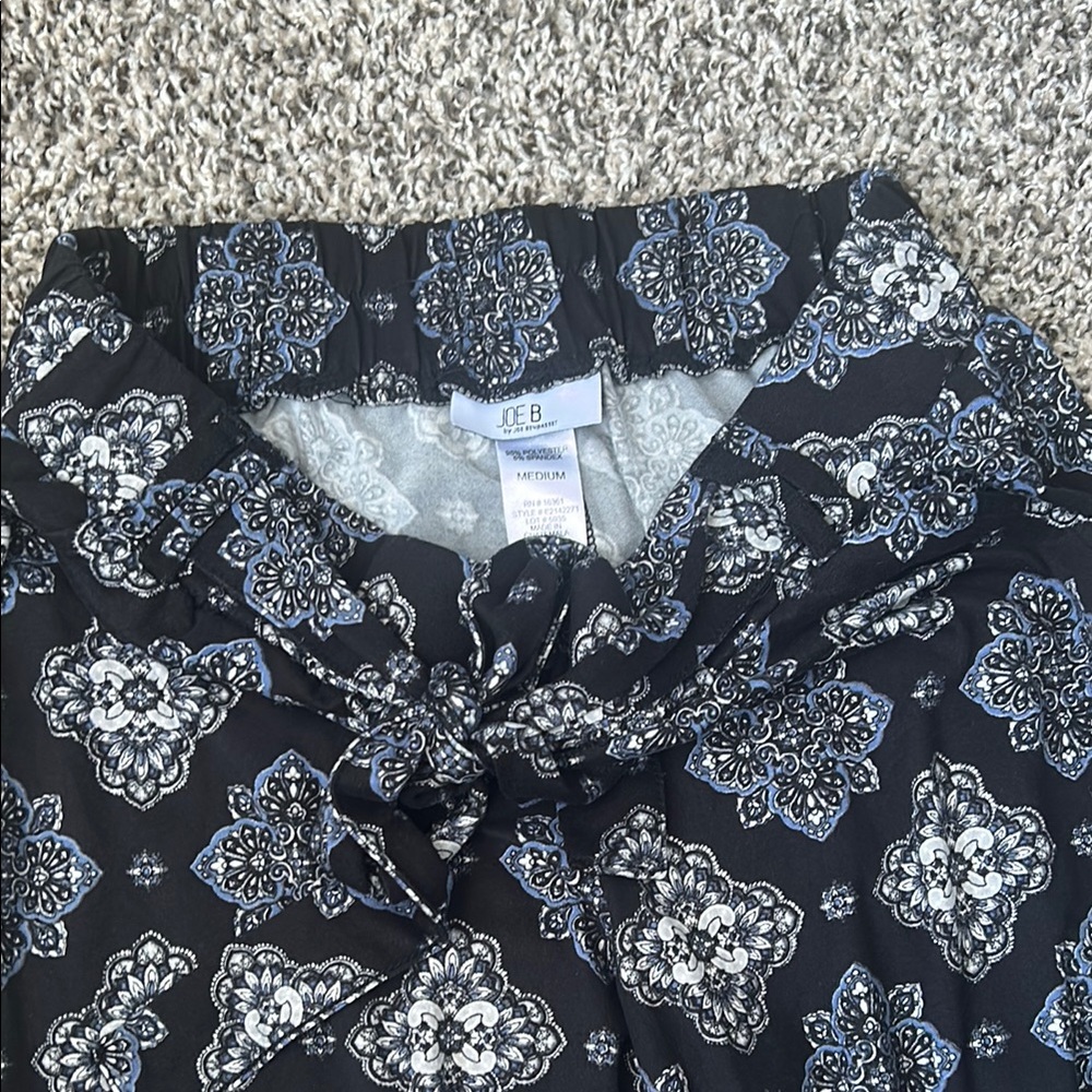 Joe B Black and White Patterned Pants